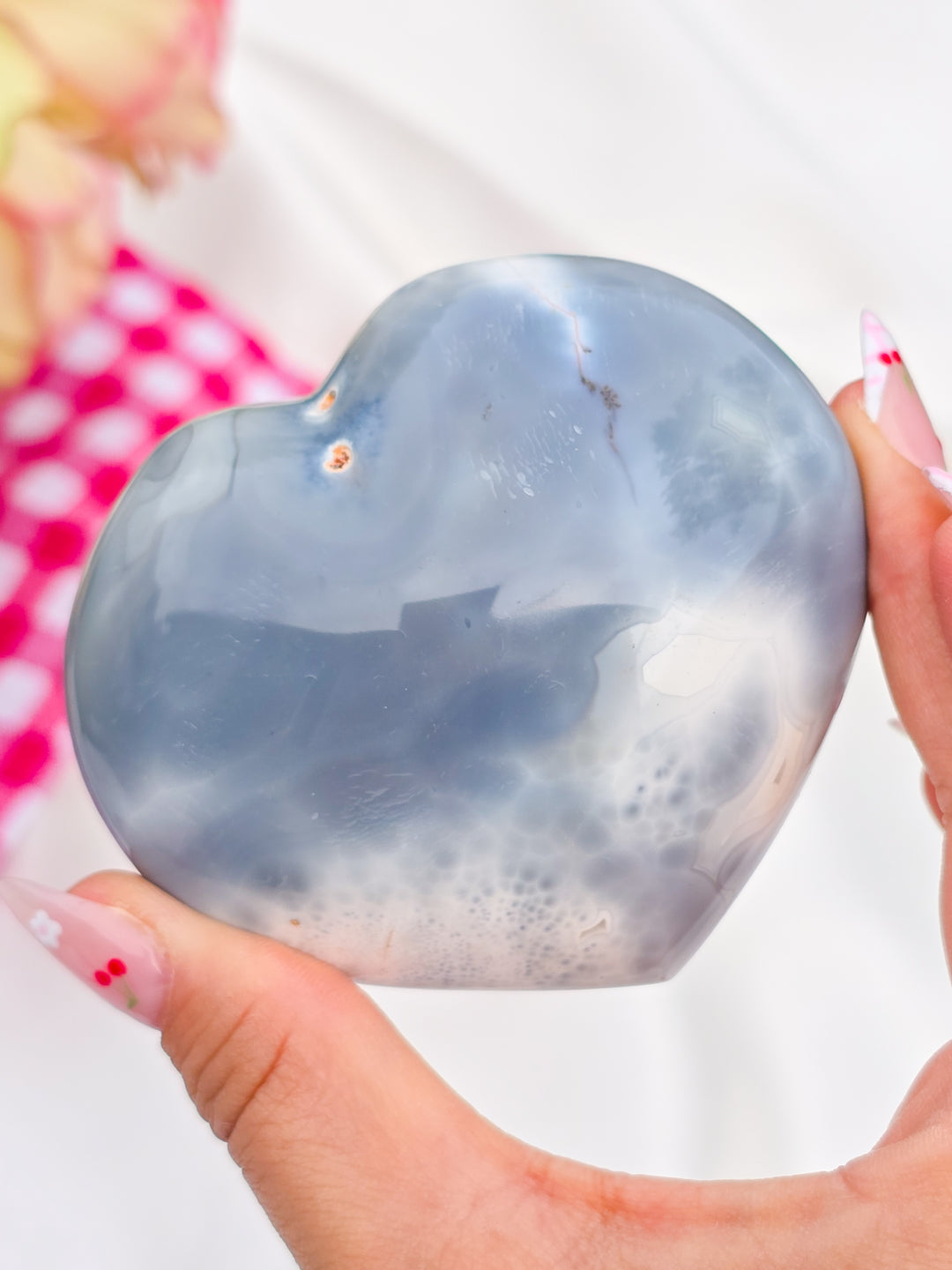 Orca Agate Puffy Heart C