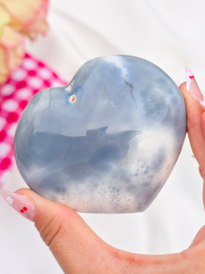 Orca Agate Puffy Heart C