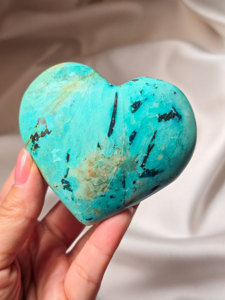 Peruvian Chrysocolla Puffy Hearts A