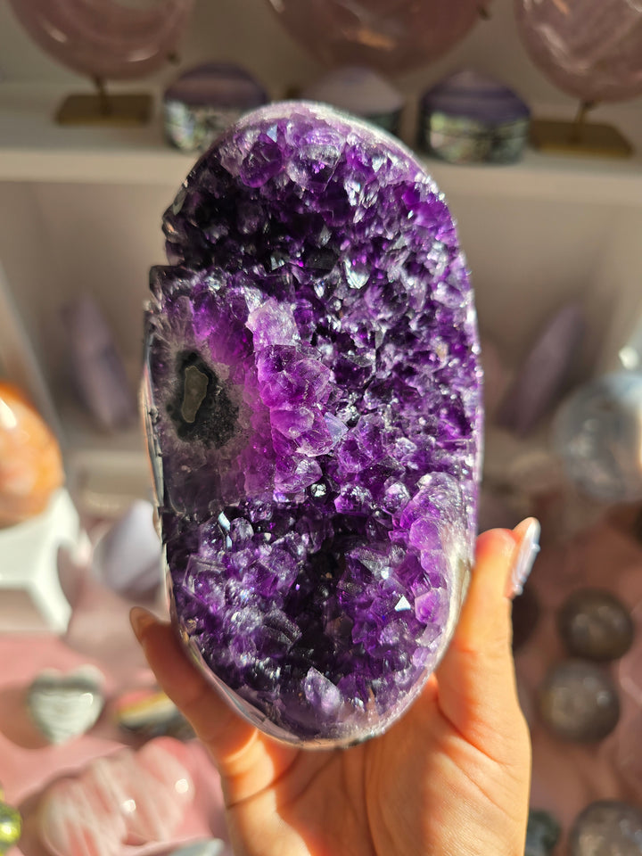 Grape Jam Amethyst On Stand
