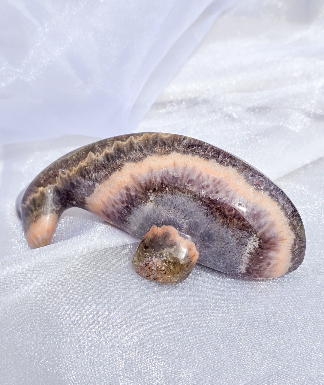 Quartz, Amethyst, &amp; Chalcedony Whale Carving