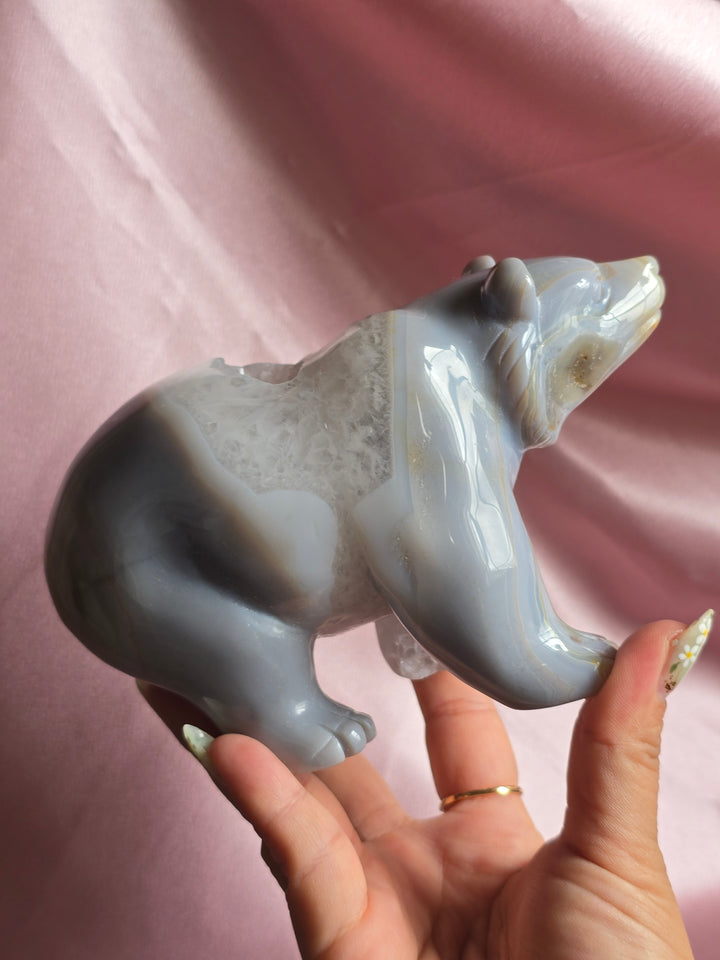 Druzy Banded Agate Bear B (see notes)
