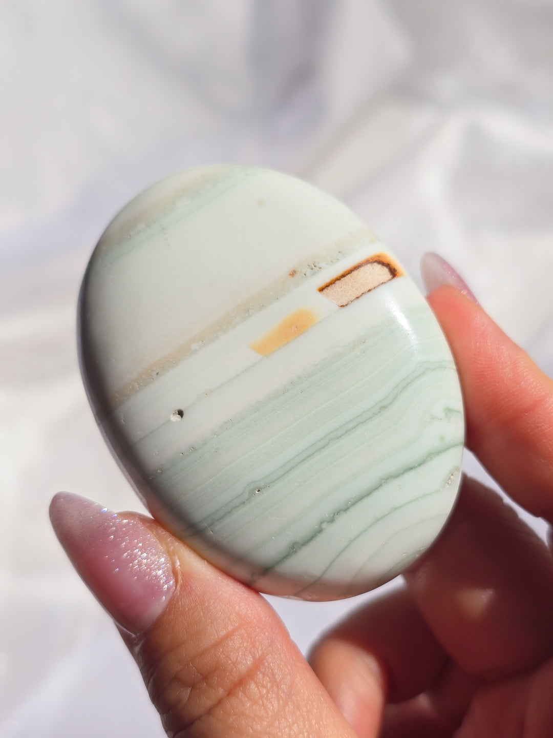Mint and Cream Green Onyx from India