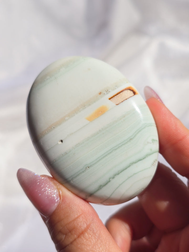 Mint and Cream Green Onyx from India