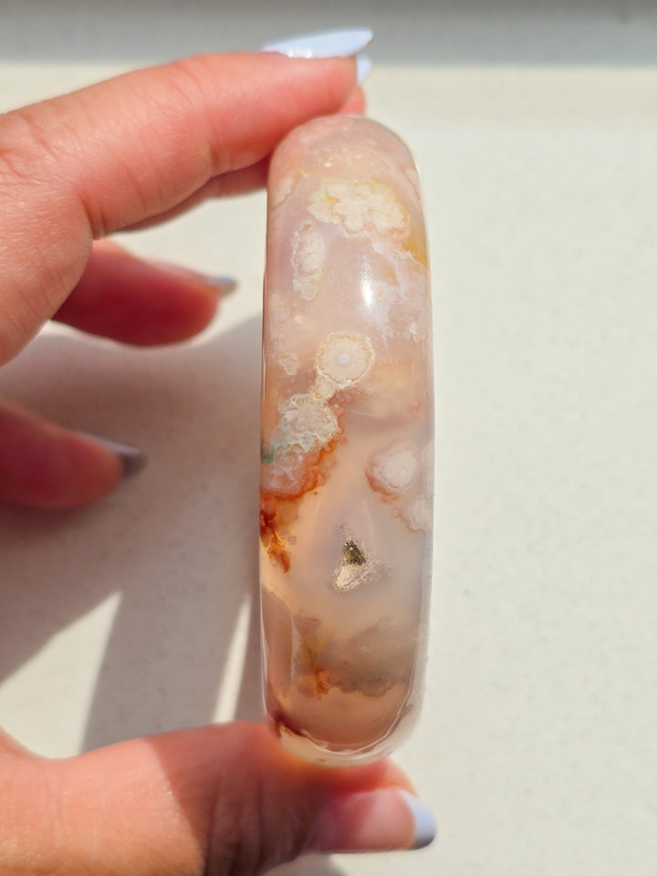 Flower Agate Bangle 57mm