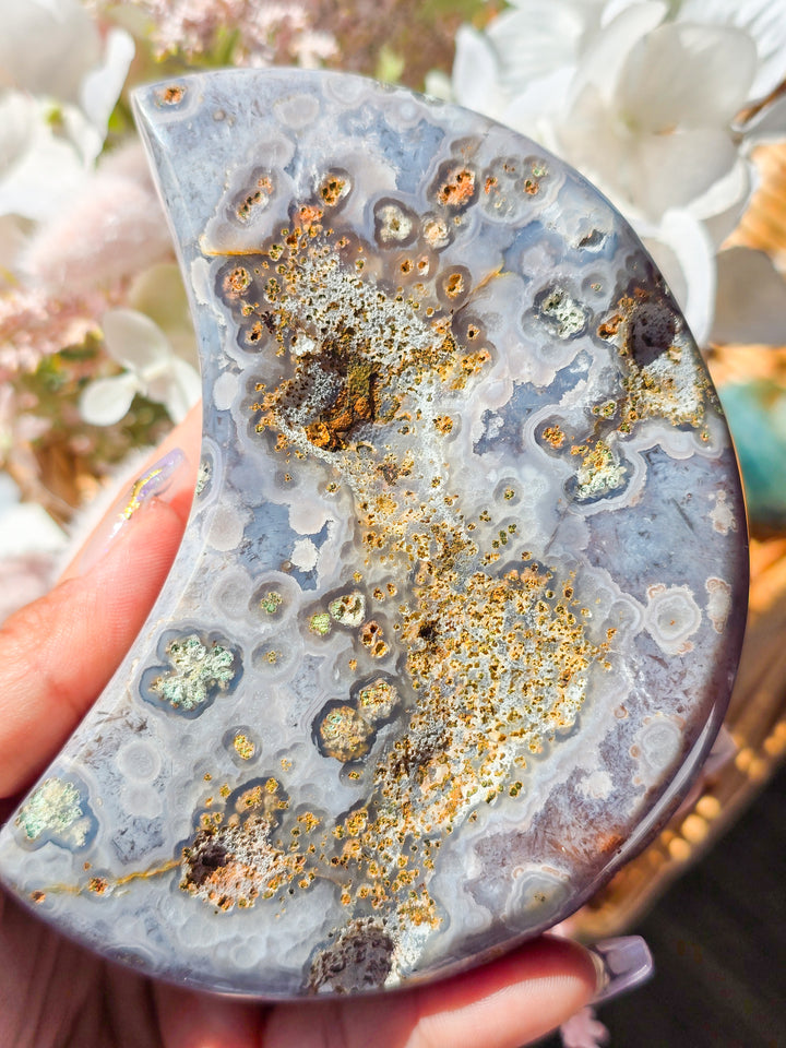Pink Amethyst Moon On Stands