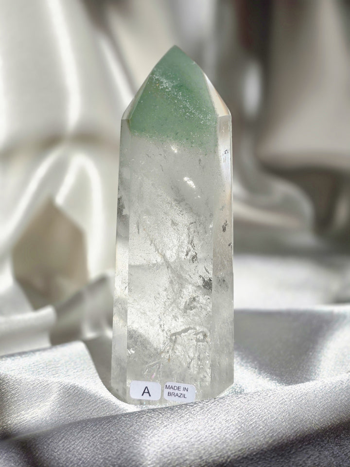 Sage Green Chloride Inclusion Quartz Tower