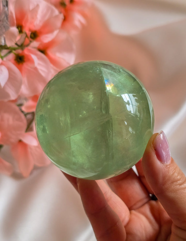 Green Apple 🍏 Fluorite Sphere c