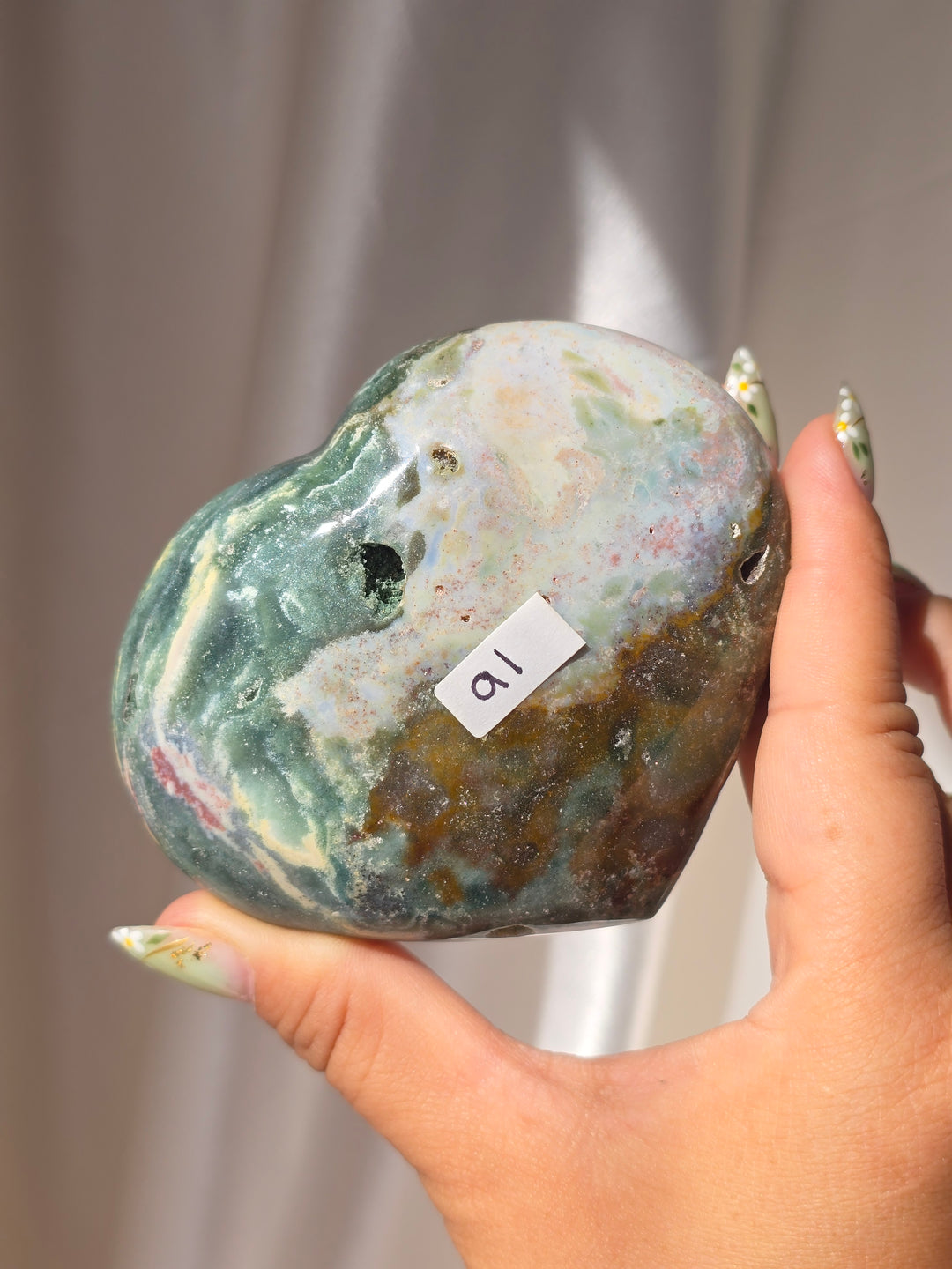 Sea Jasper Puffy Heart a1
