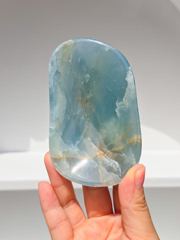 Lemurian Aquatine Calcite Bowl