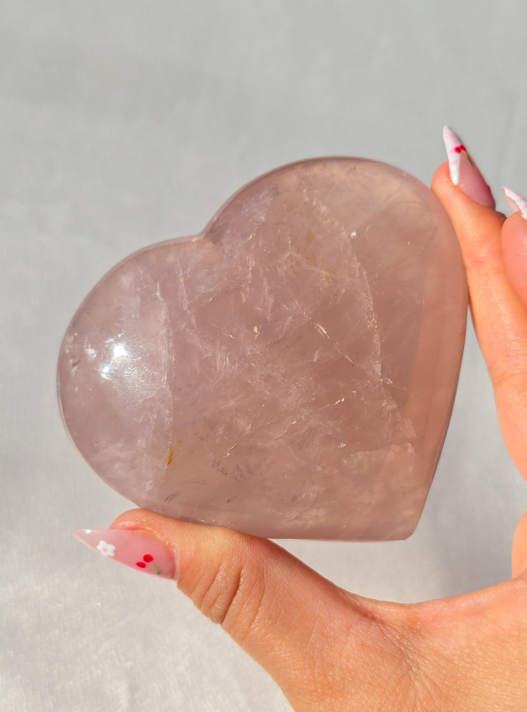 Rose Quartz Puffy Heart C