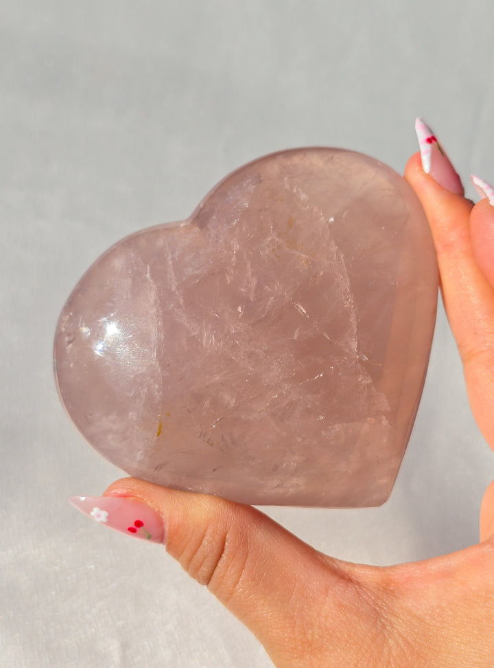 Rose Quartz Puffy Heart C