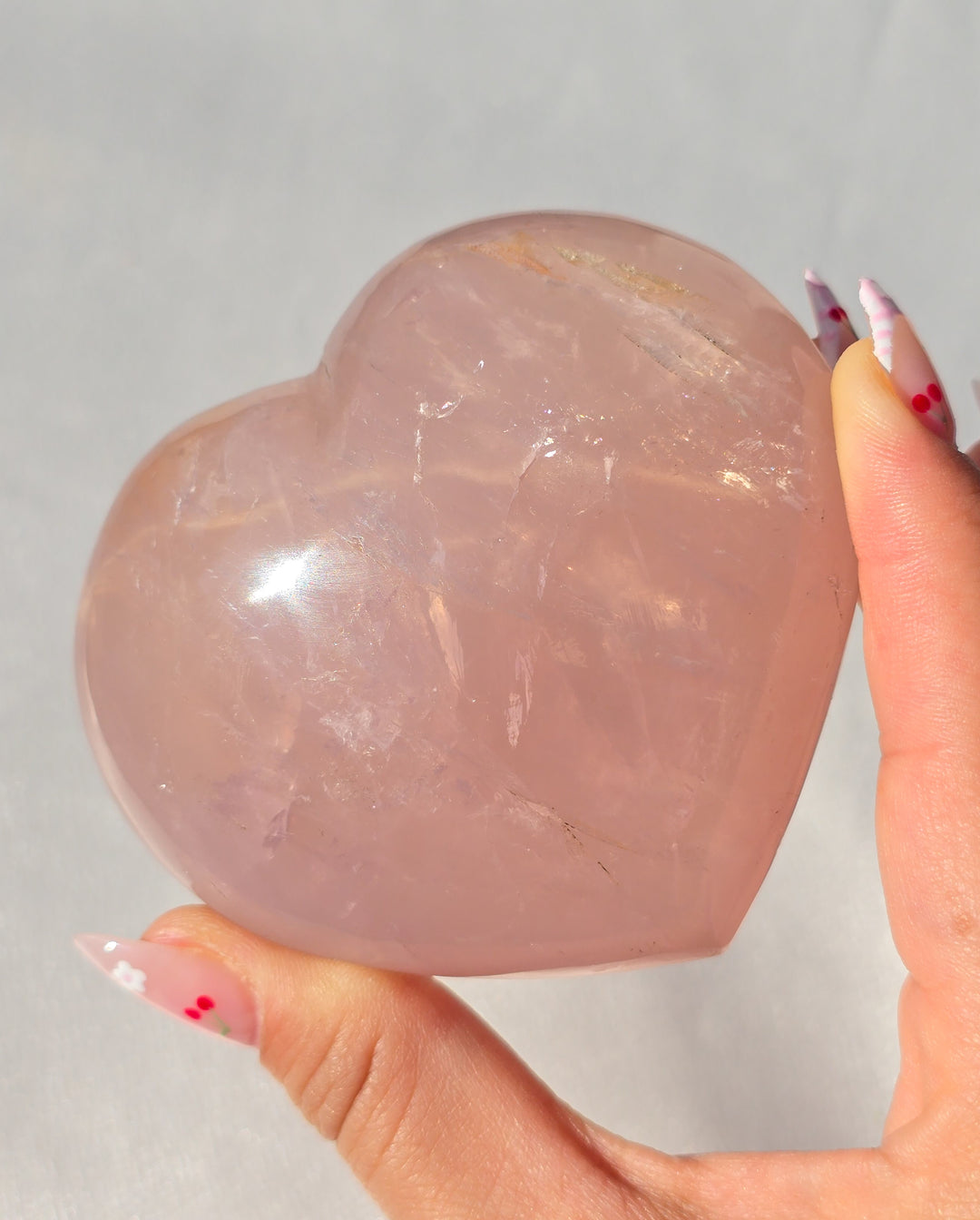 Rose Quartz Puffy Heart A