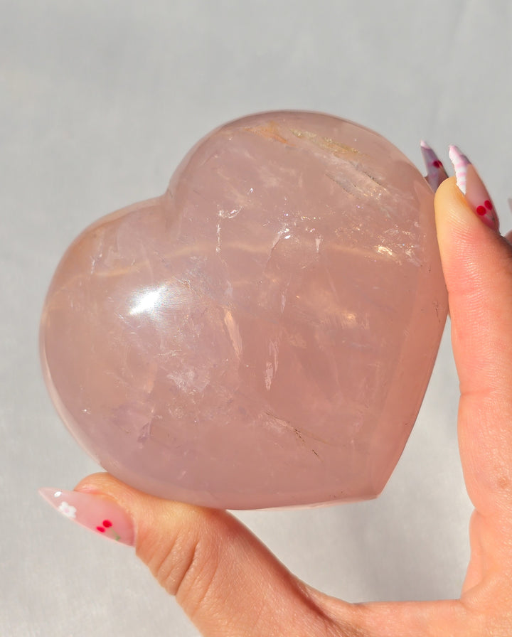 Rose Quartz Puffy Heart A