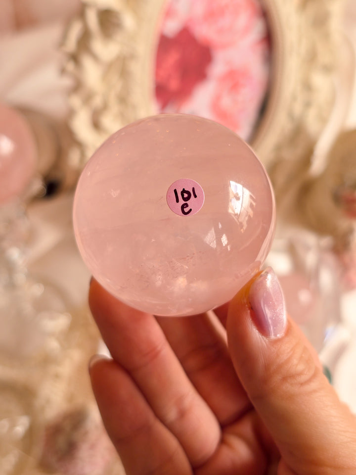 Rose Water Rose Quartz Sphere e