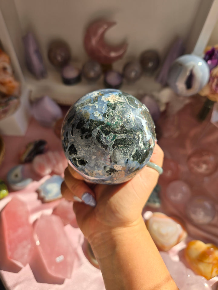 Cosmic Blue Sea Jasper Sphere