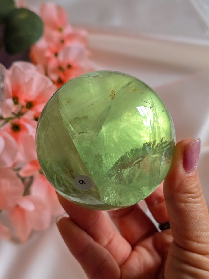 Green Apple 🍏 Fluorite Sphere b