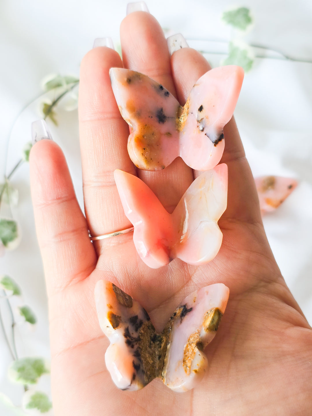Pink Opal Small 3d Butterfly