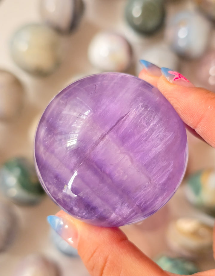 Violet Purple Fluorite Sphere