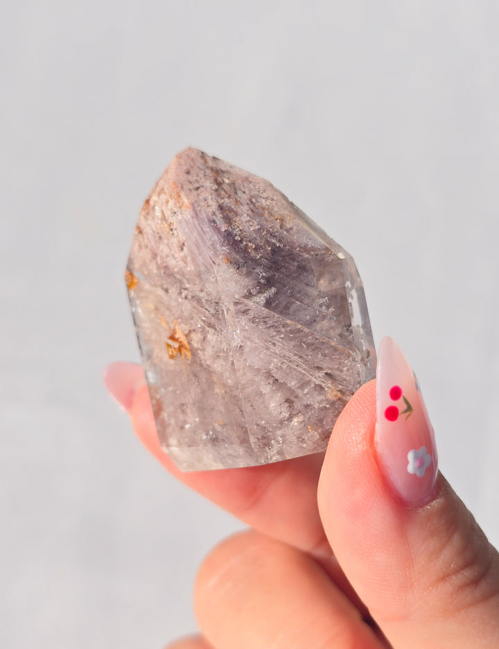 Pink Lithium with Garden Quartz Tower H