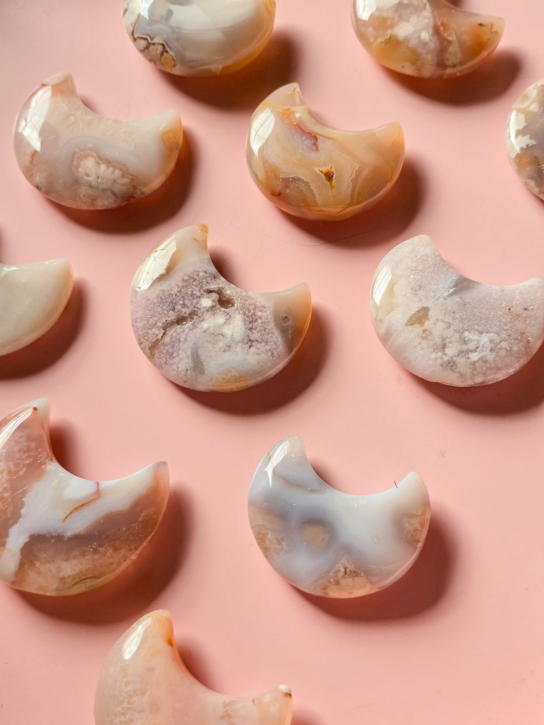 Flower Agate Cresent 🌙 Moon
