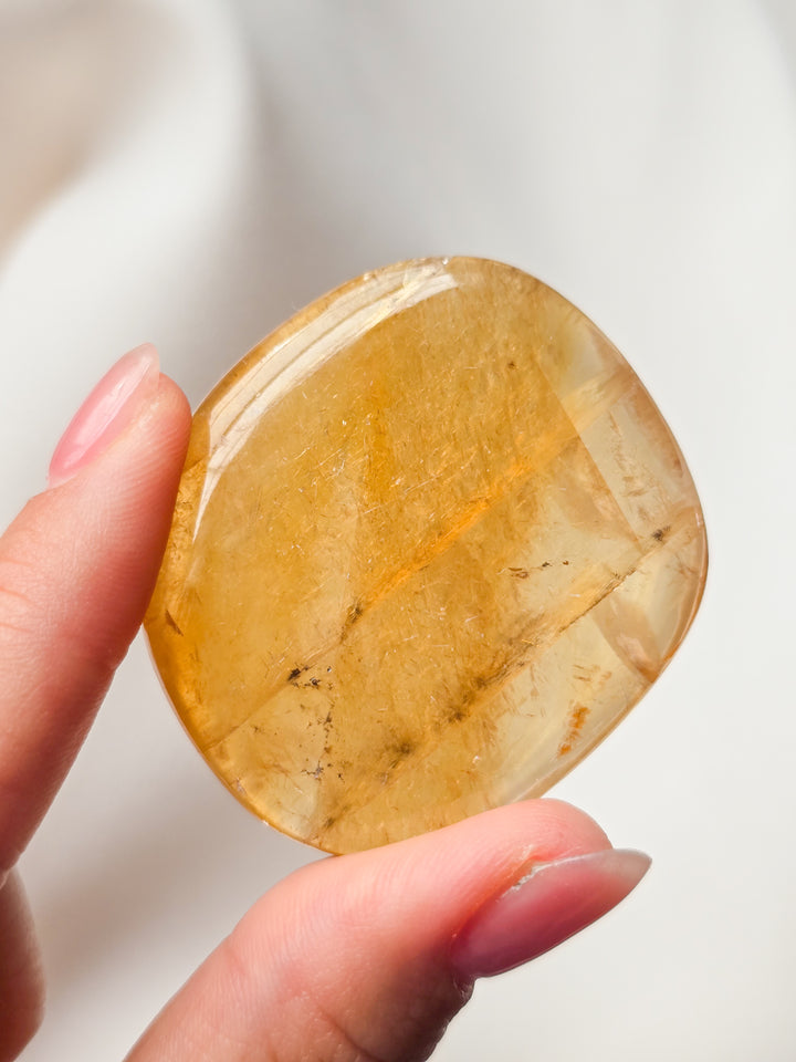 Honey Optical Calcite Flat Stone