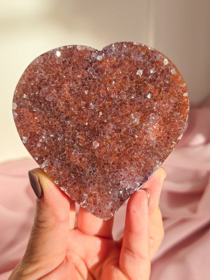 Ruby Rainbow Amethyst Heart c