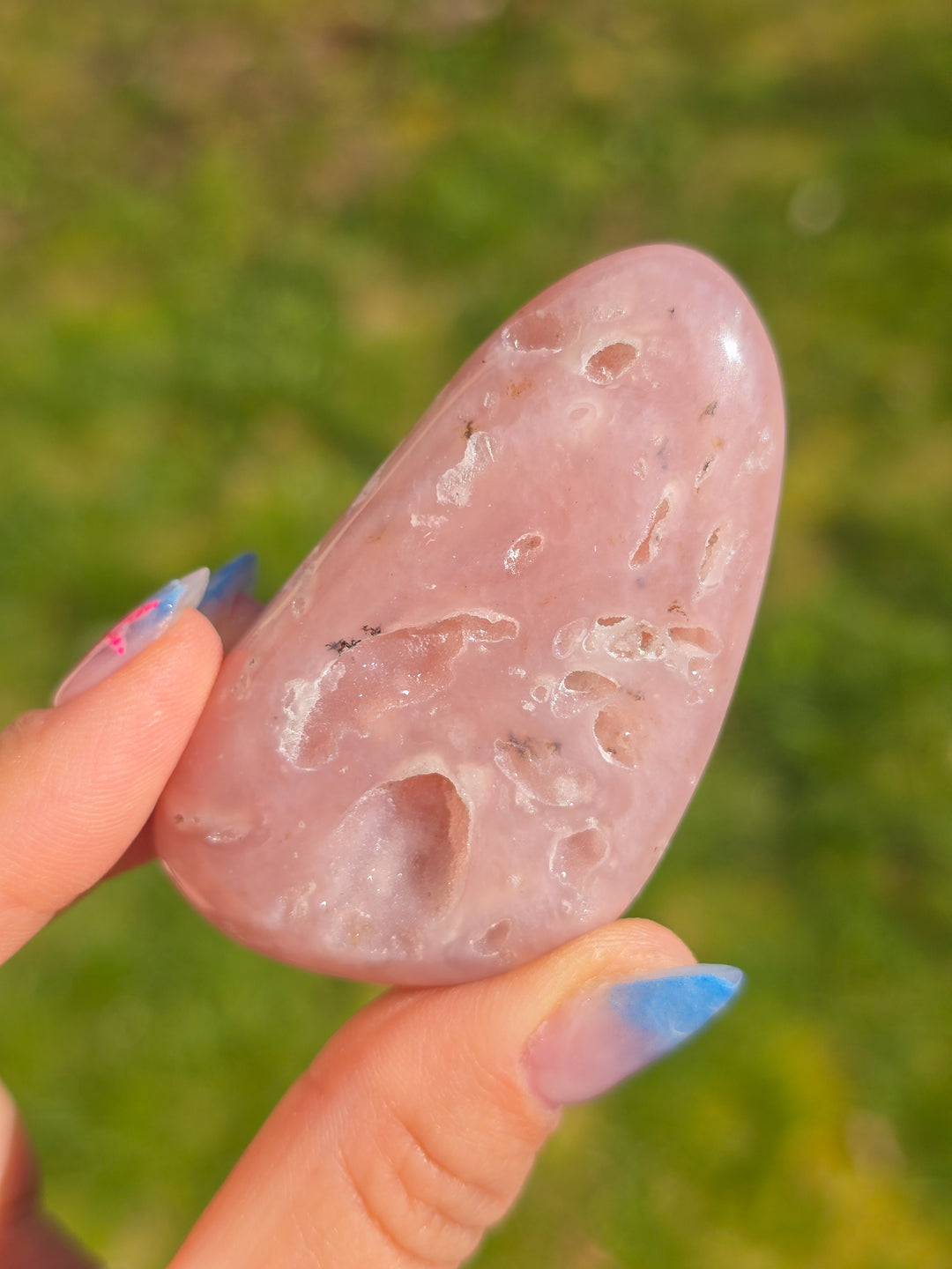 Sugar Druzy Pink Opal Palm Stones From Peru