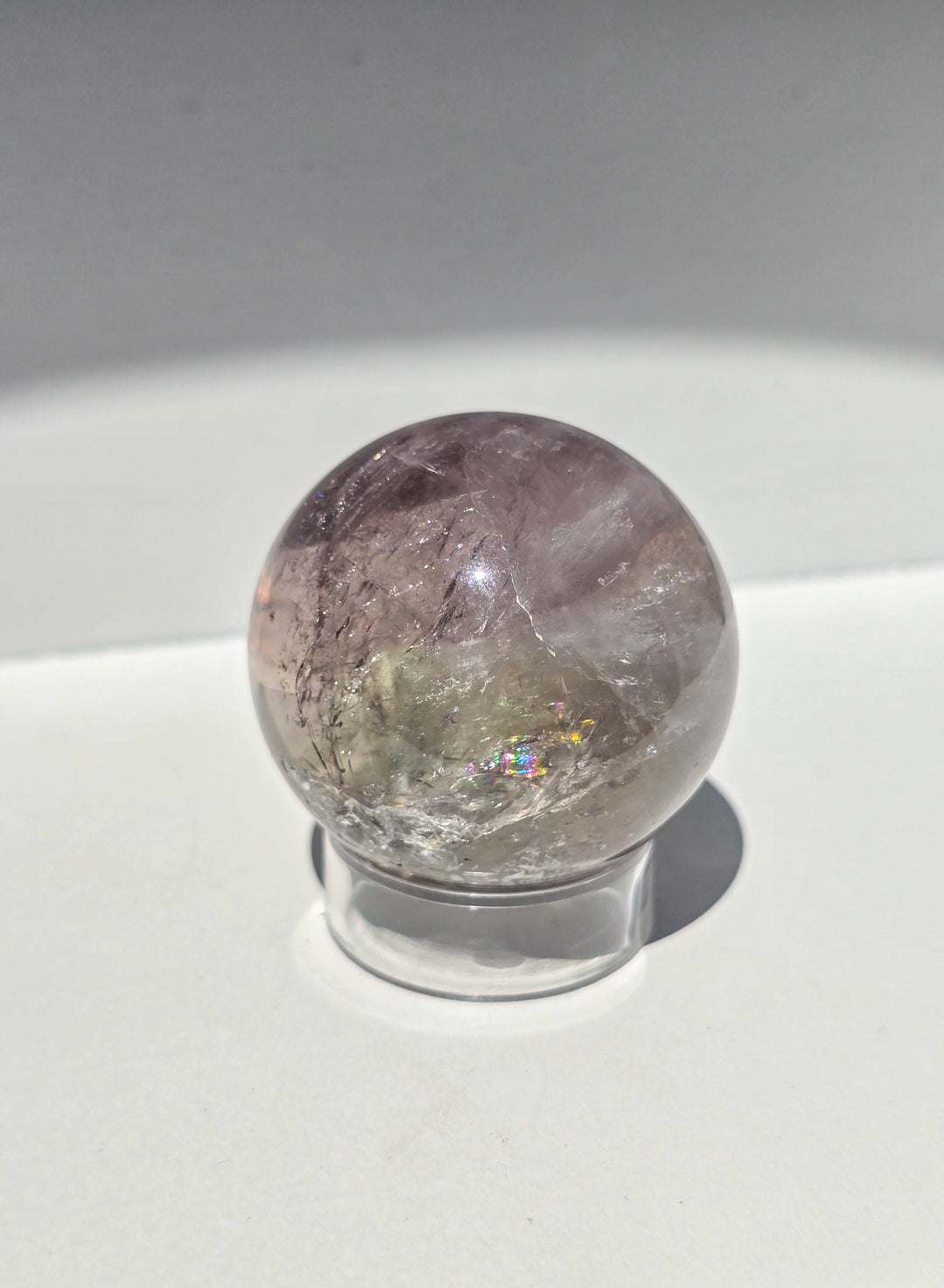 Bi-colored Brazillian Amethyst Sphere c