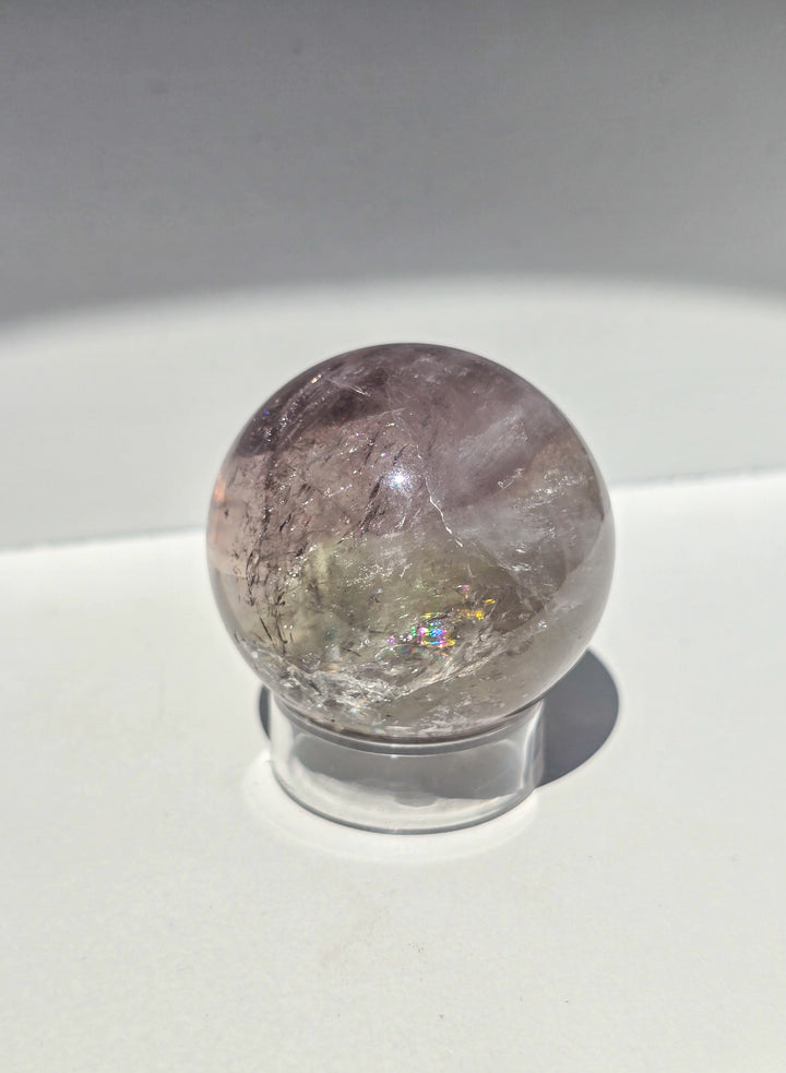 Bi-colored Brazillian Amethyst Sphere c