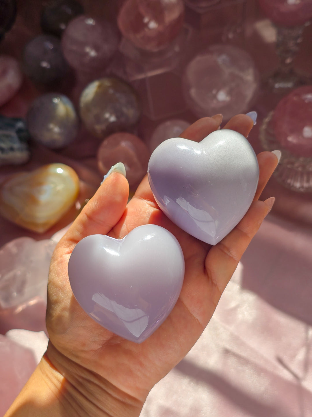 Lavender Fluorite Puffy Heart