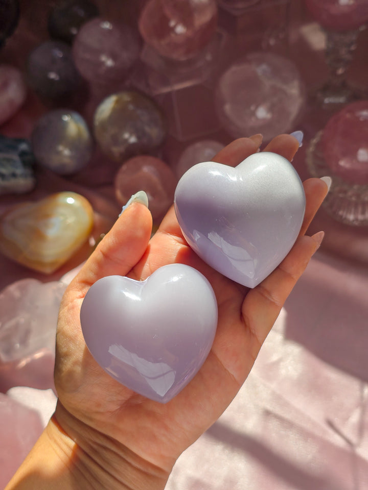 Lavender Fluorite Puffy Heart