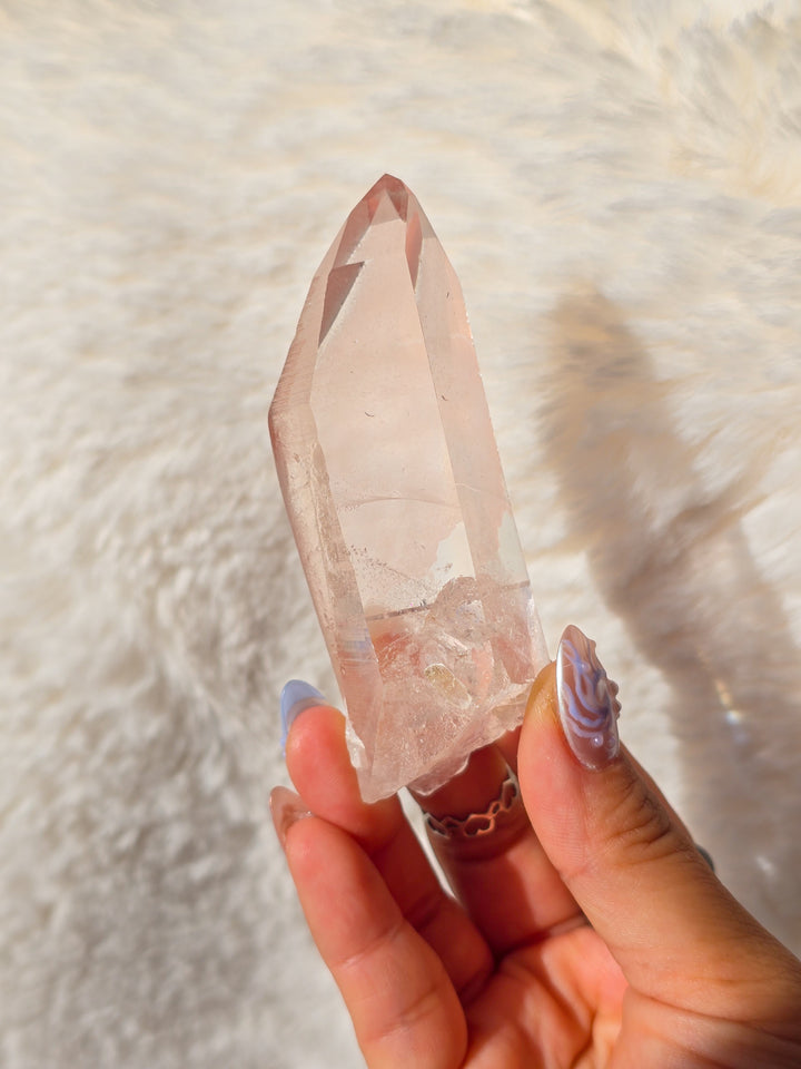 Pink Lemurian Quartz Point