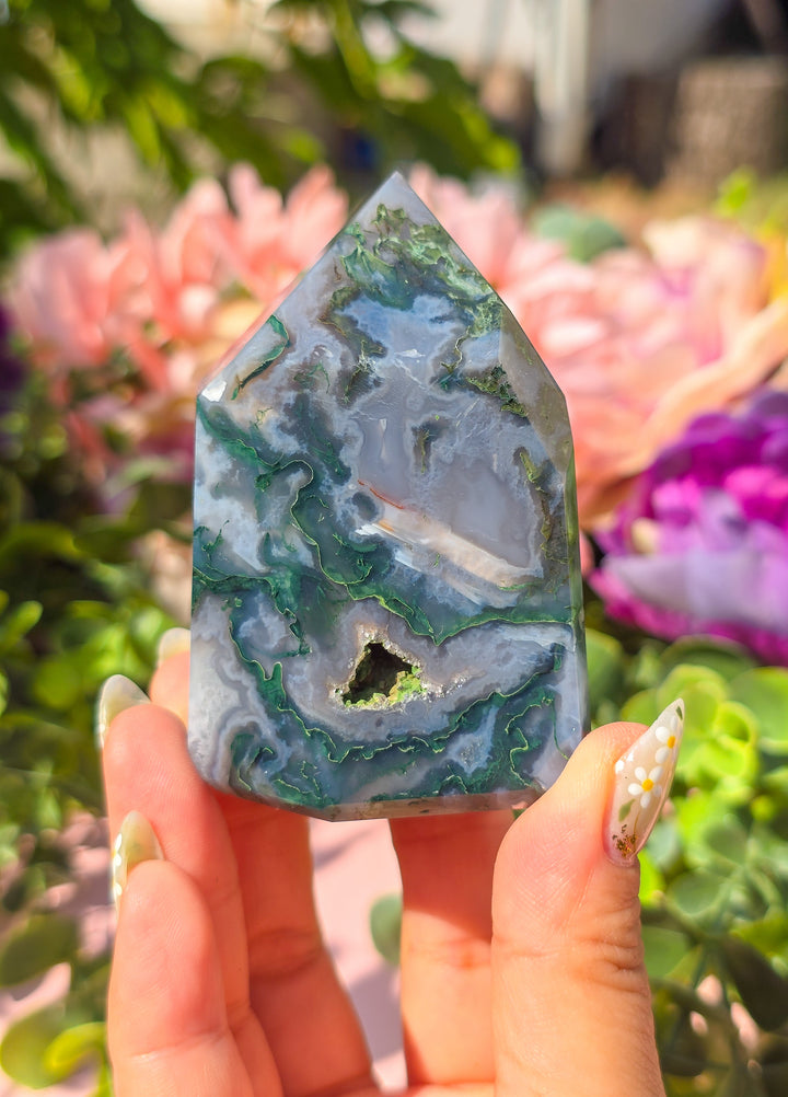 Moss Agate Chunky Tower D2
