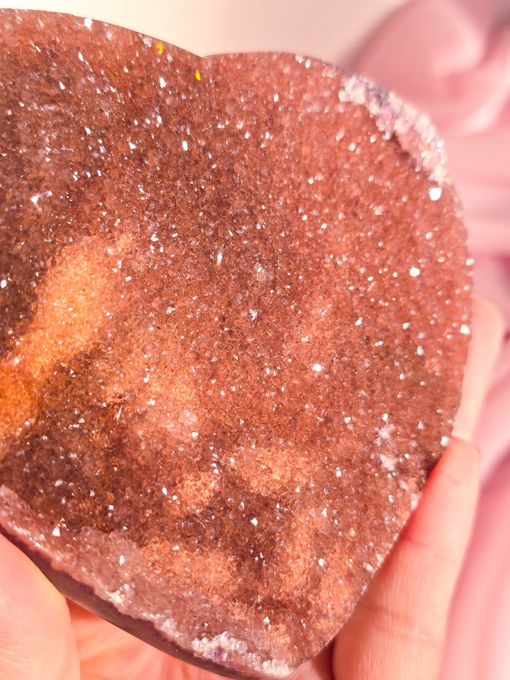 Sugary Purple/pink Rainbow Amethyst Heart a