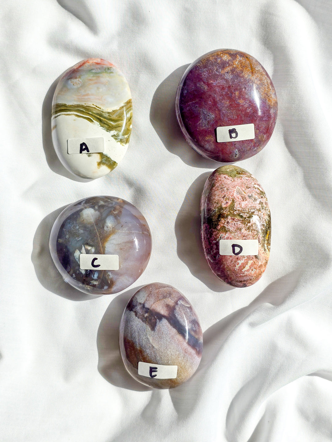 Sea Jasper Palm Stone "Pinks and Purples"