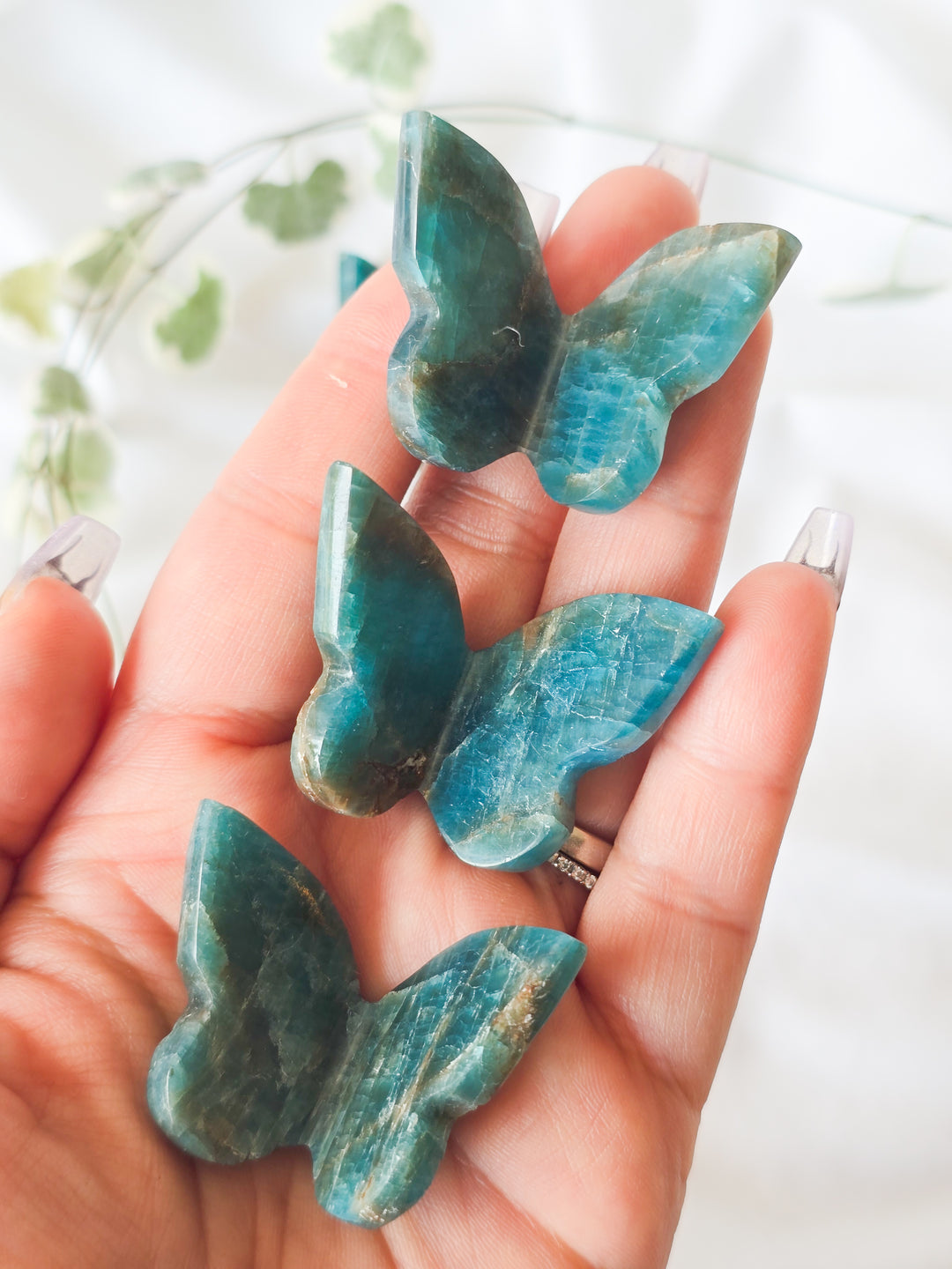 Blue Apatite Small 3d Butterfly