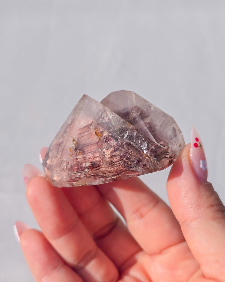 Pink Lithium with Garden Quartz Tower G