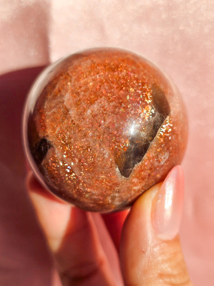 Golden Sunstone Sphere from Tanzania (a)