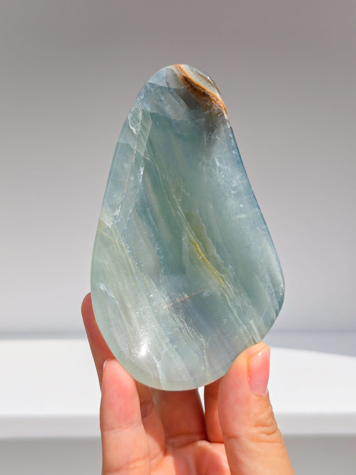 Lemurian Aquatine Calcite Bowl