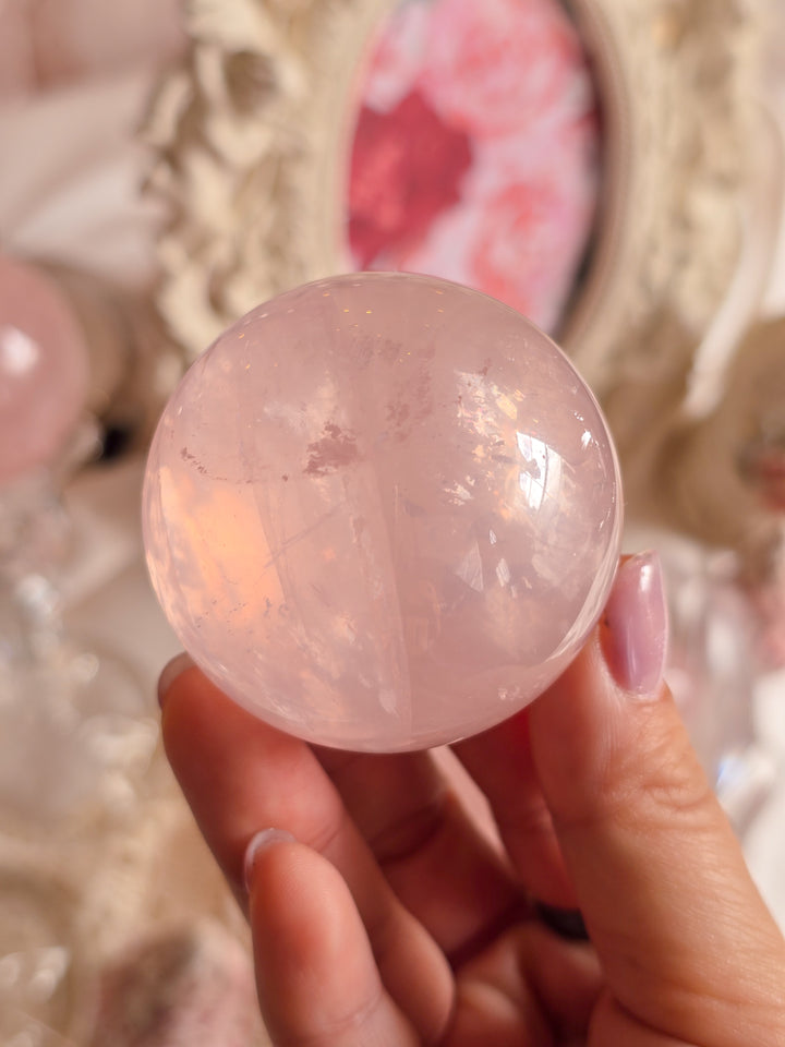Rose Water Rose Quartz Sphere e
