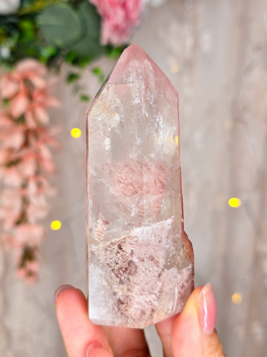 Pink Lemurian Quartz Towers