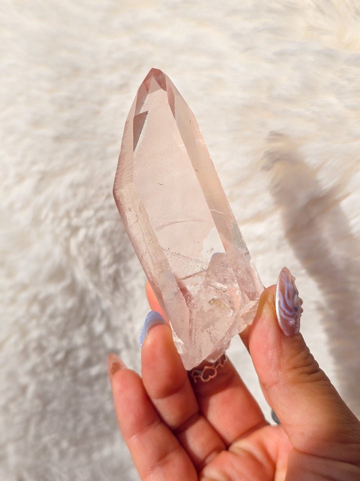 Pink Lemurian Quartz Point