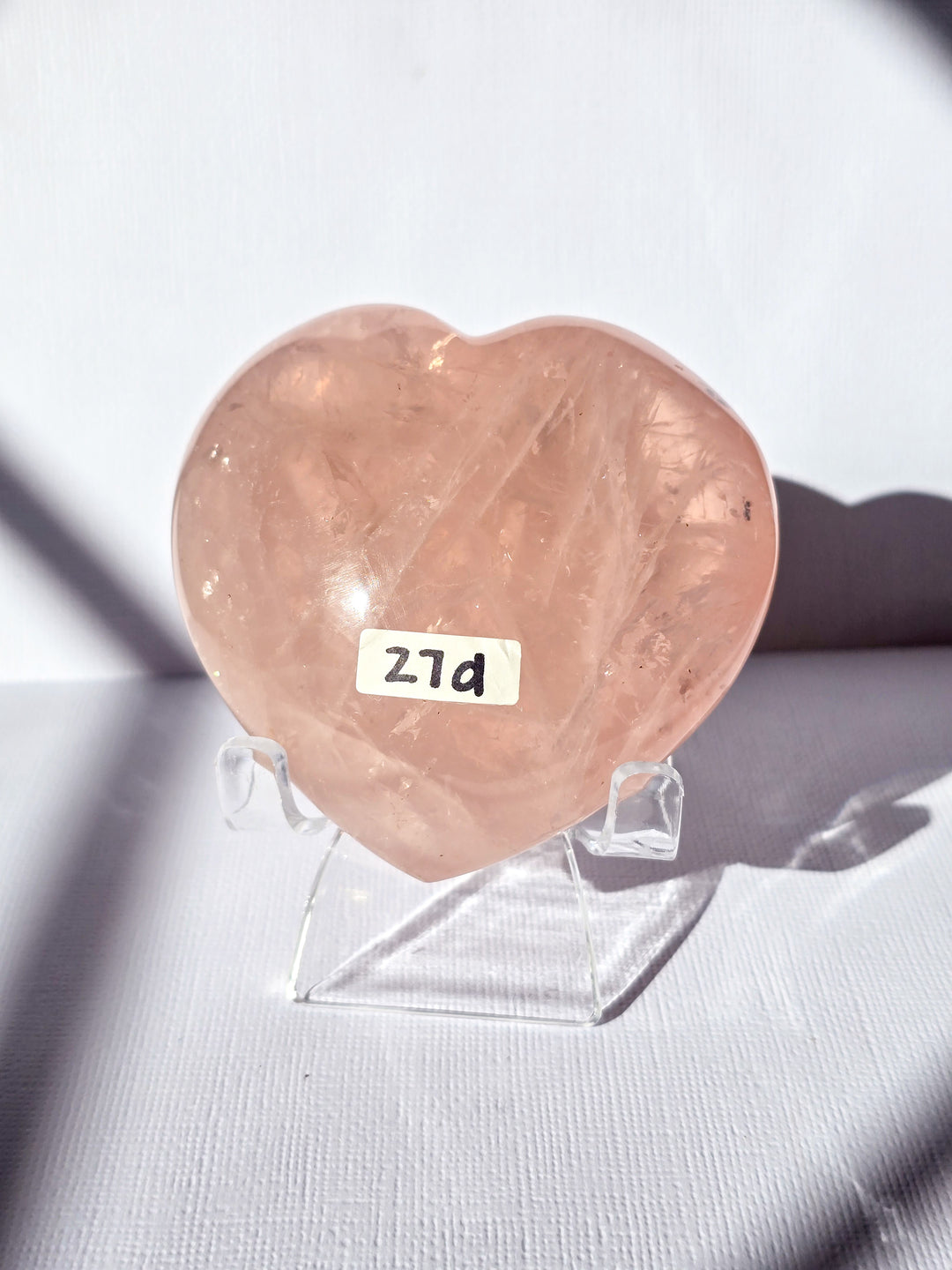 Rose Quartz Puffy Heart A