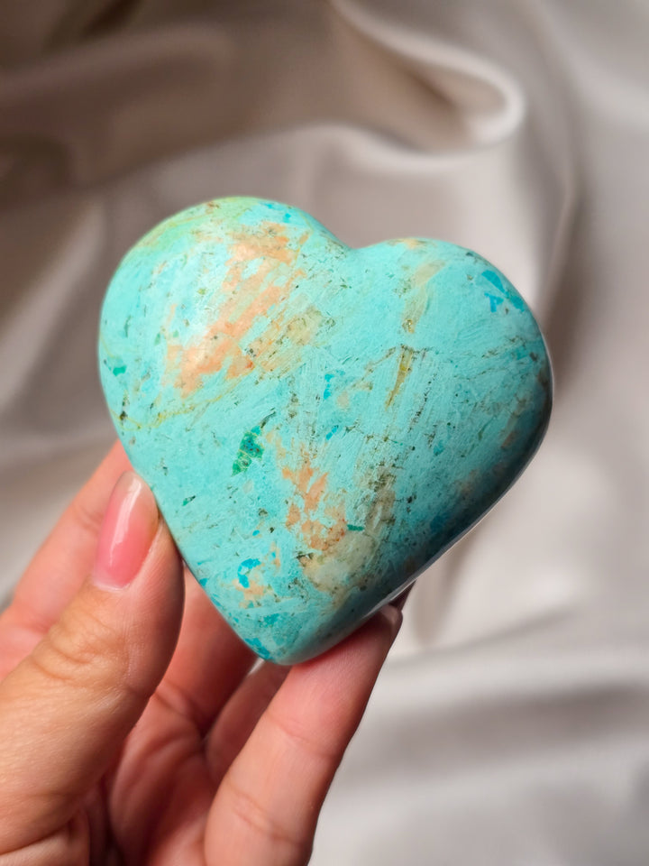 Peruvian Chrysocolla Puffy Heart C