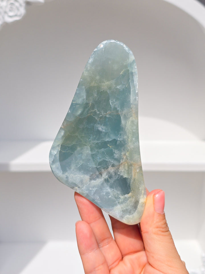 Lemurian Aquatine Calcite Bowl