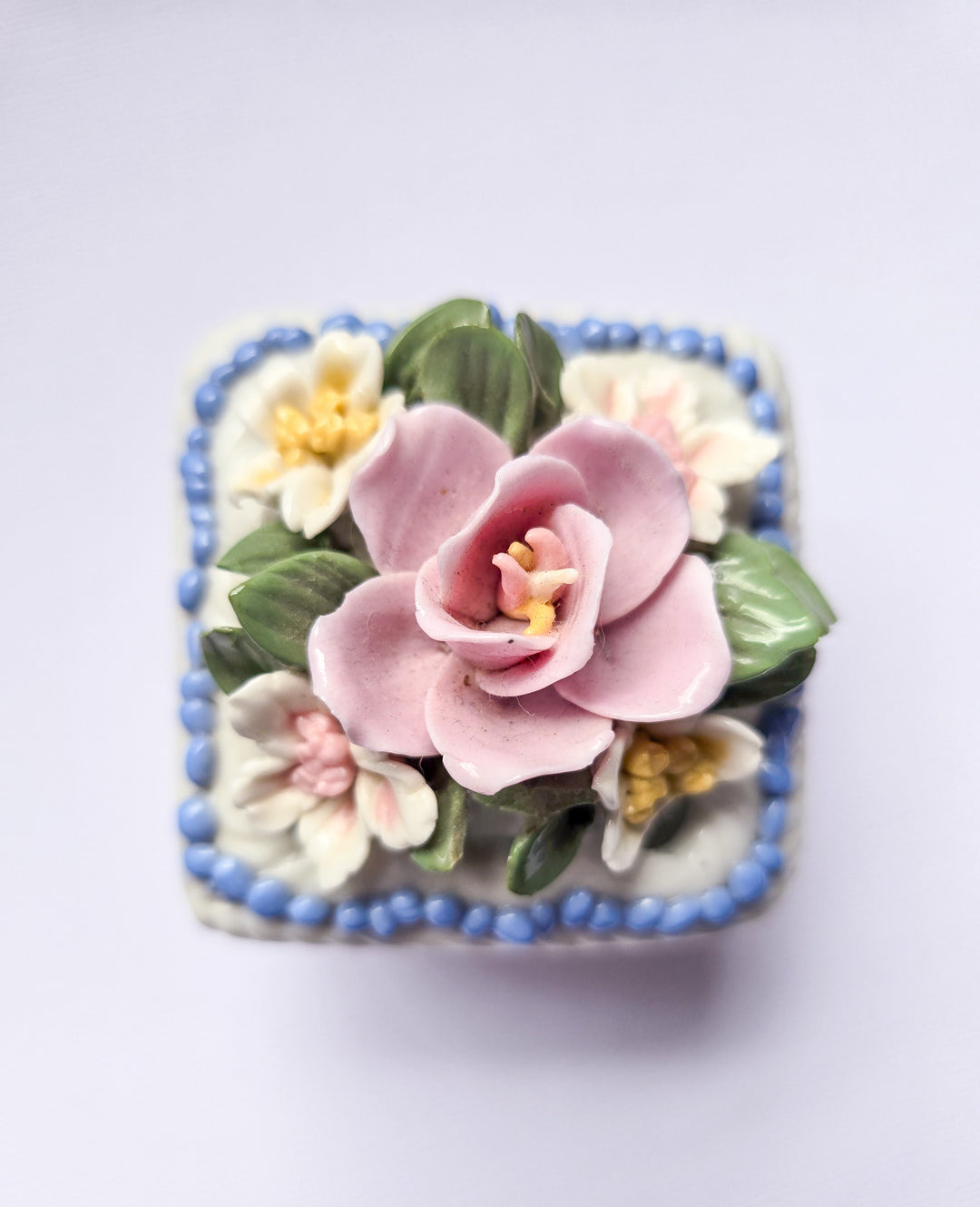 Vintage Capodimonte-style Porcelain Trinket Box