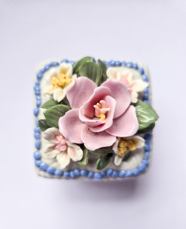 Vintage Capodimonte-style Porcelain Trinket Box