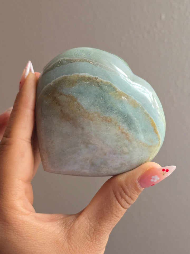 Sea Jasper Puffy Heart J