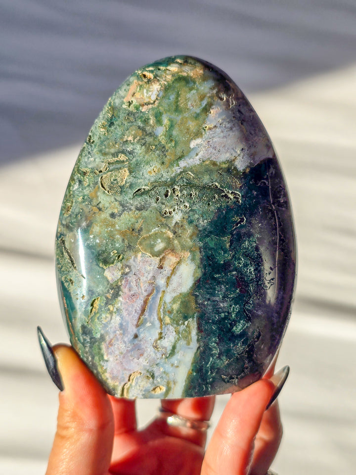Sea Jasper and Moss Agate Freeform
